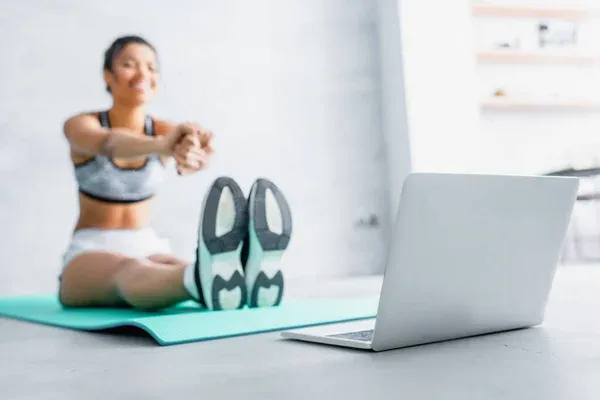 Warm-toned workout space with natural light
